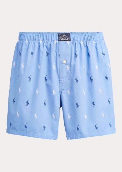 Boxer Polo Ralph Lauren Hombre Azules / Blancos - Signature Pony Cotton - VHQMX4123